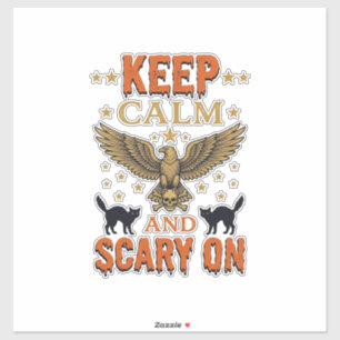 Keep Calm Scary On Vintage Halloween Vector Design Sticker