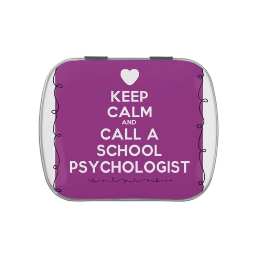 Keep Calm School Psychology Mints Jelly Belly Candy Tin (Top)