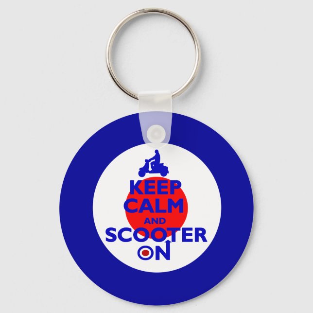 Keep Calm Scooter on Mod target Keychain (Front)