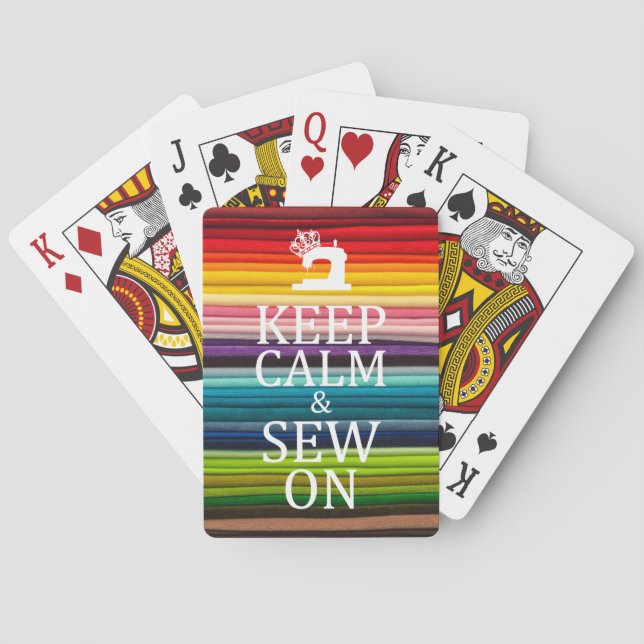 Keep Calm Sew On Crafts Rainbow Fabric Poker Cards (Back)
