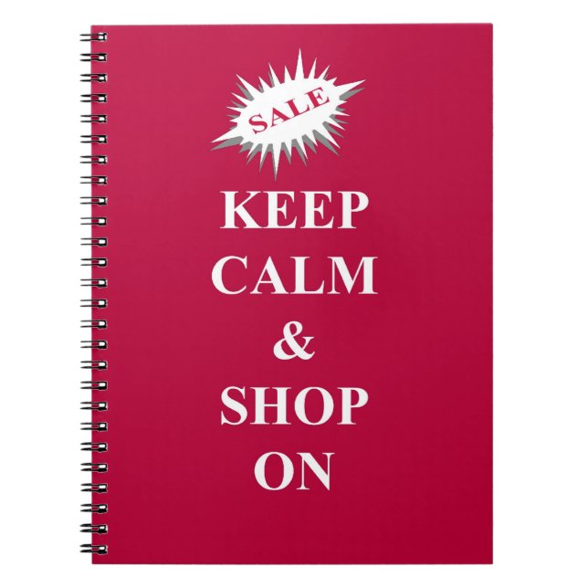 keep calm & shop on notebook (Front)