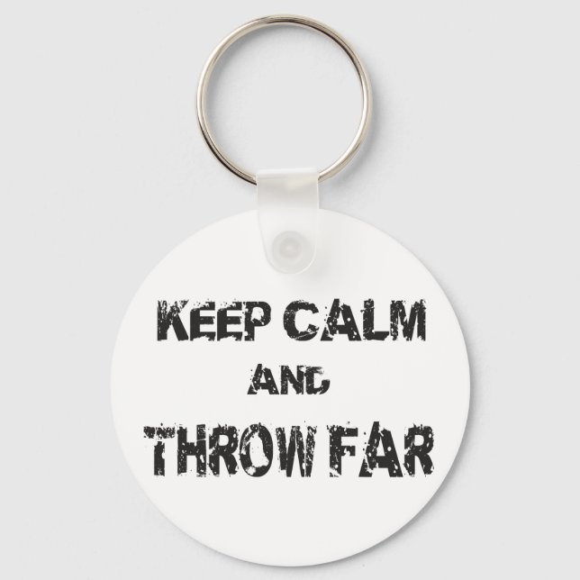 Keep Calm Shot Put Discus Hammer Throw Keychain (Front)