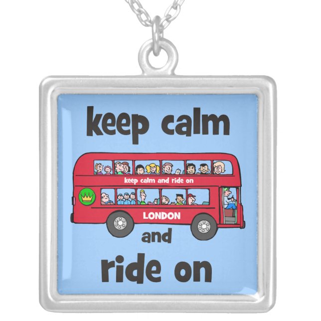 keep calm silver plated necklace (Front)