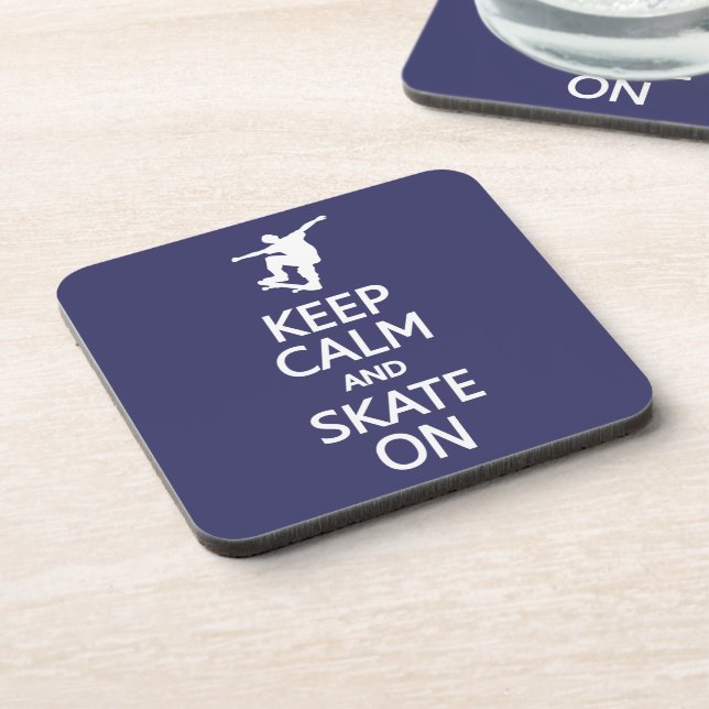 Keep Calm & Skate On custom color coasters (Left Side)