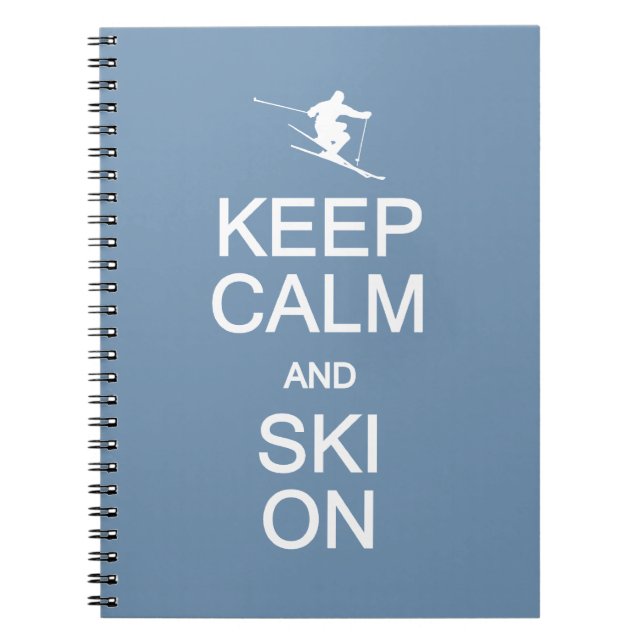 Keep Calm & Ski On custom color notebook (Front)