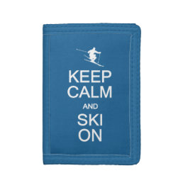 Keep Calm &amp; Ski On custom wallets