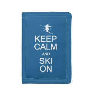 Keep Calm & Ski On custom wallets