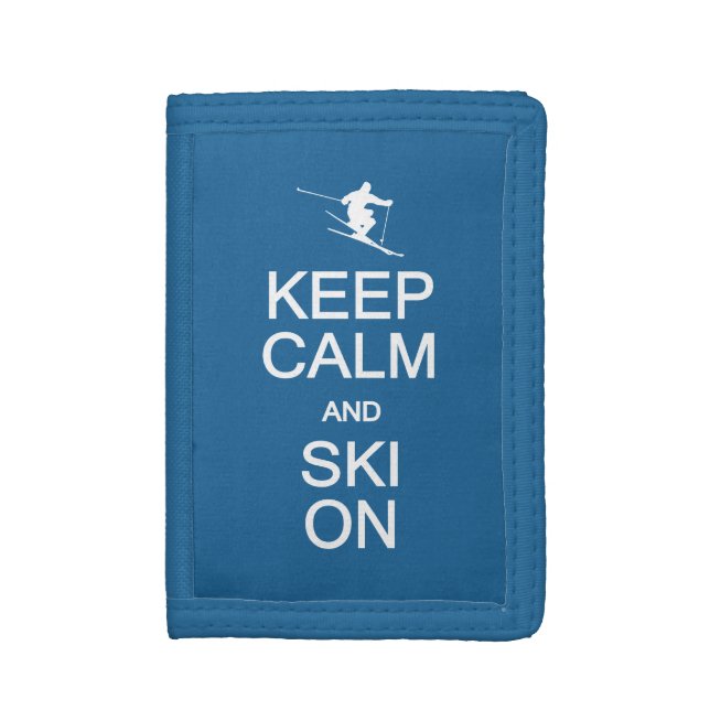 Keep Calm & Ski On custom wallets (Front Vertical)