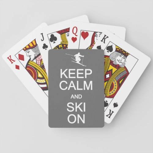 Keep Calm  Ski On playing cards