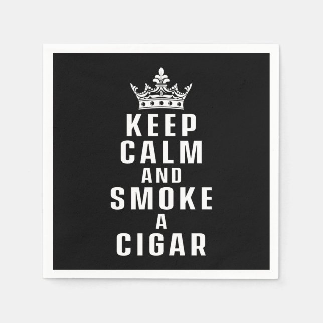 Keep Calm Smoke Cigar Smoker Humidor Cutter Gift Napkins (Front)