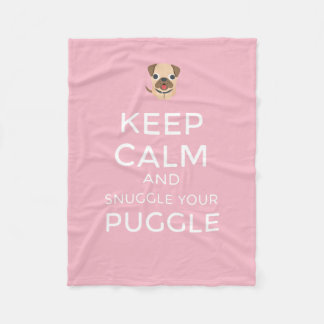 Keep Calm & Snuggle Your Puggle - Custom BLANKET