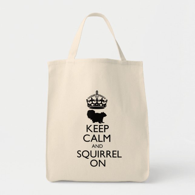 Keep Calm Squirrel On Tote Bag (Front)