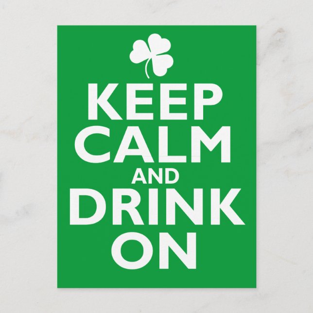 Keep Calm St Patricks Day Humor Postcard (Front)