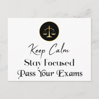 Keep Calm. Stay Focused. Pass Your Exams. Postcard