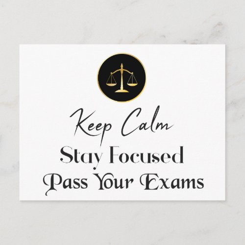 Keep Calm Stay Focused Pass Your Exams Postcard