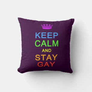 Keep Calm & Stay Gay custom pillow