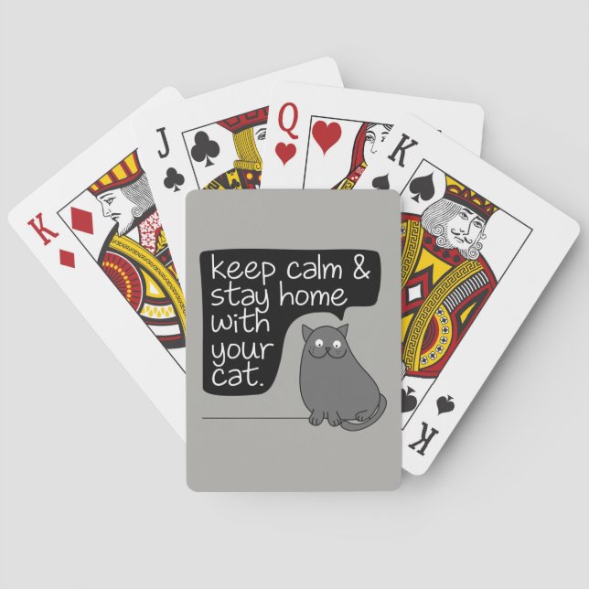 Keep Calm & Stay Home With Your Cat Poker Cards (Back)