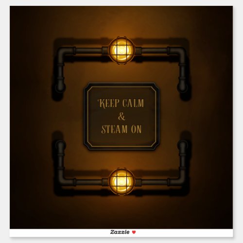 Keep Calm  Steam On Machine Age Steampunk Sticker