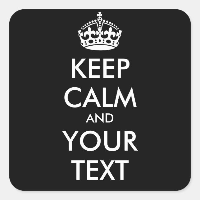 Keep Calm Sticker - personalized text (Front)