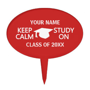 Keep Calm & Study On custom cake topper