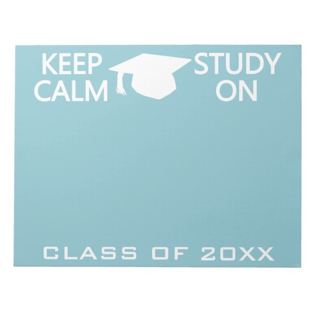 Keep Calm & Study On custom color notepad (Front)