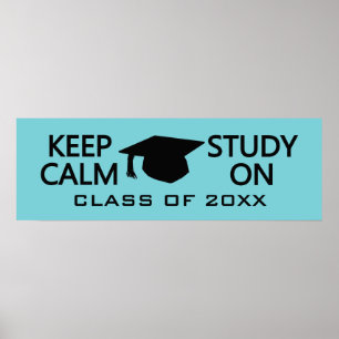 Keep Calm & Study On custom color poster
