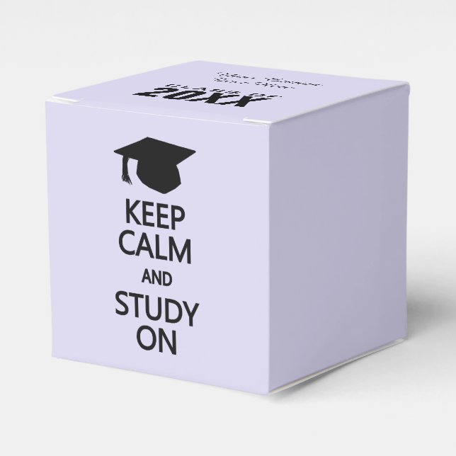 Keep Calm & Study On custom favor boxes (Front Side)