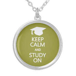 Keep Calm & Study On custom necklace