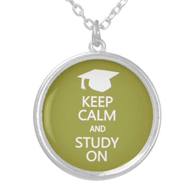 Keep Calm & Study On custom necklace (Front)