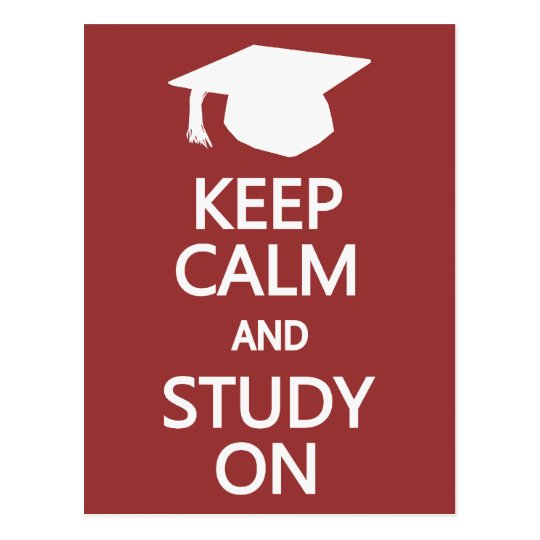 Keep Calm & Study On custom postcard | Zazzle.com