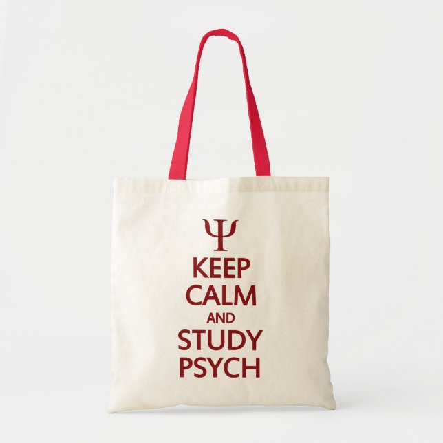 Keep Calm & Study Psych bag - choose style, color (Front)
