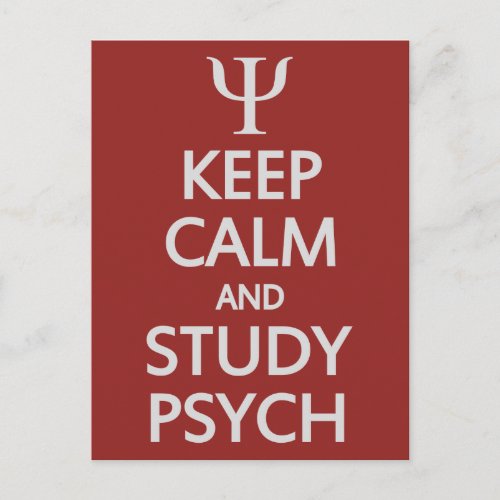 Keep Calm  Study Psych custom postcard