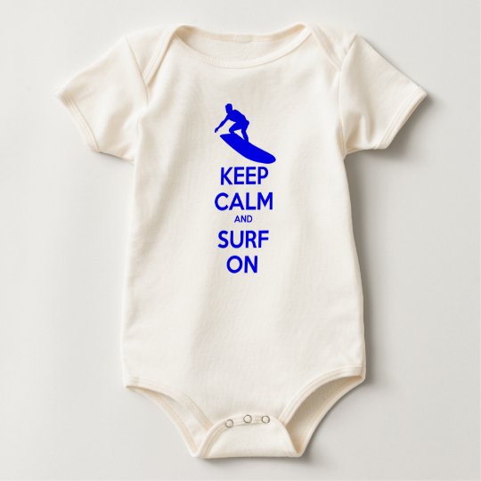 Keep Calm & Surf On Baby Bodysuit