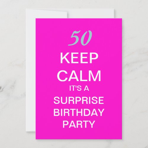 KEEP CALM Surprise 50th Birthday Party Invite