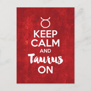Keep Calm Taurus On Birthday Astrology Postcard