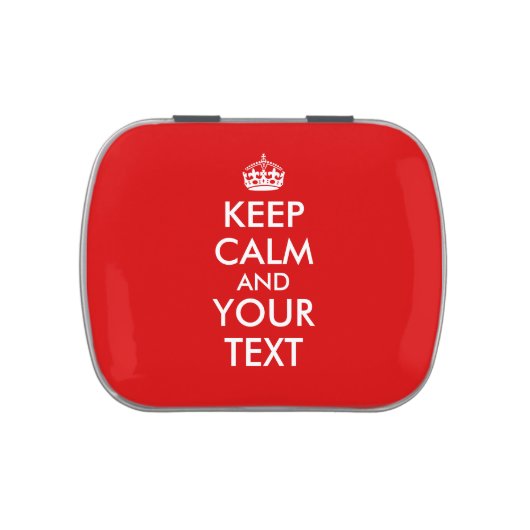 Keep Calm Template Add Your Text Custom Jelly Belly Candy Tin (Top)