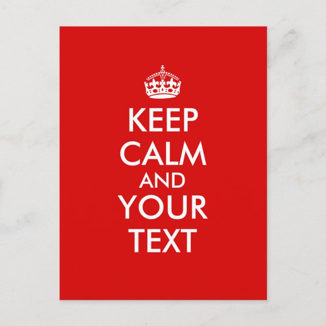 Keep Calm Template Add Your Text Custom Postcard (Front)