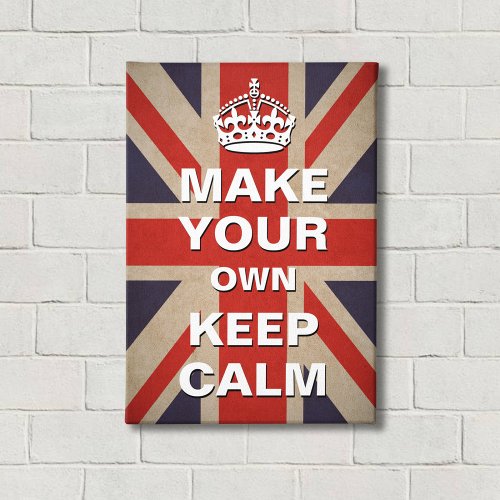 Keep Calm Template _ Vintage Union Jack Canvas Print