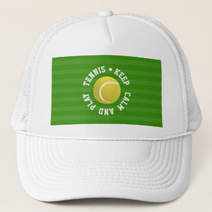 KEEP CALM TENNIS BALL - Personalized TEXT Trucker Hat