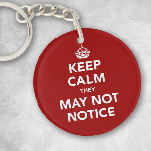 Keep Calm They May Not Notice Keychain