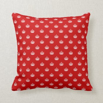 Keep Calm Throw Pillow With Crown Pattern by keepcalmmaker at Zazzle