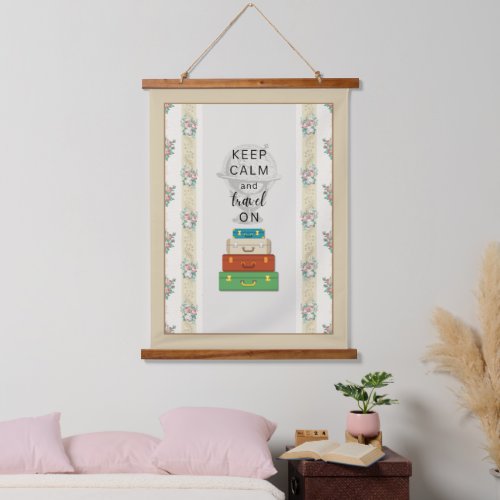 Keep Calm Travel On Hanging Tapestry