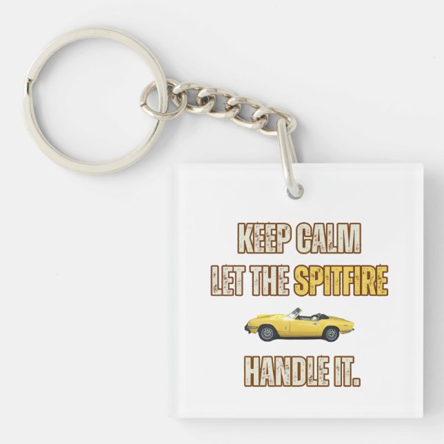 Keep Calm, Triumph Spitfire Keychain (Front)