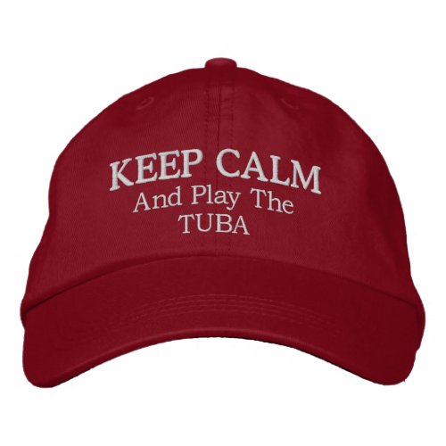 Keep Calm Tuba Music Embroidered Hat