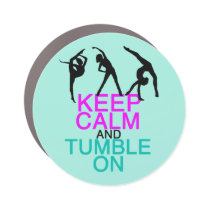 Keep Calm Tumble On Funny Gymnastics Car Magnet