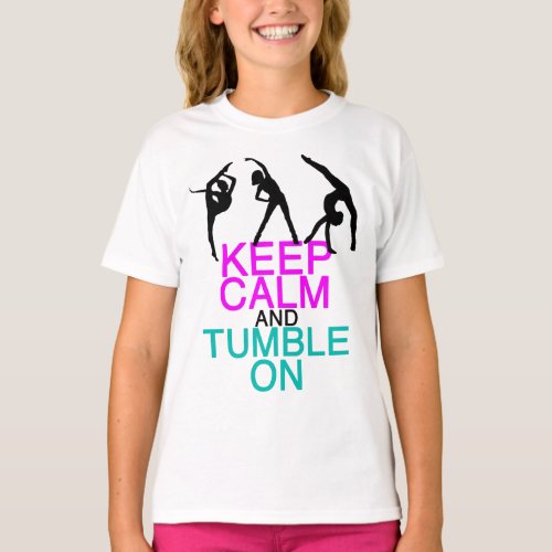 Keep Calm Tumble On Gymnastics Cute Kids T_Shirt