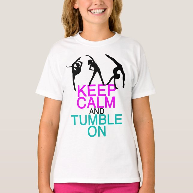 Keep Calm Tumble On Gymnastics Cute Kids T-Shirt (Front)