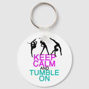 Keep Calm Tumble On Gymnastics Keychain