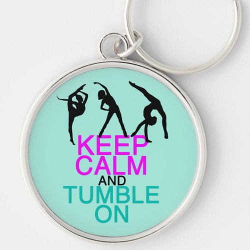 Keep Calm Tumble On Gymnastics Keychain