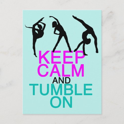 Keep Calm Tumble On Gymnastics Postcard